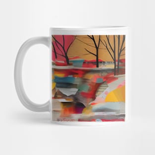Bare Trees Abstract Collage Mug